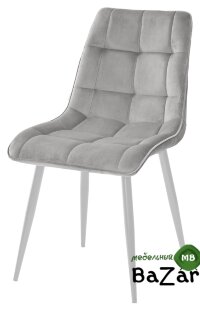 Стул CHIC BLUVEL-03 светло-серый / белый каркас Стул CHIC BLUVEL-03 светло-серый / белый каркас