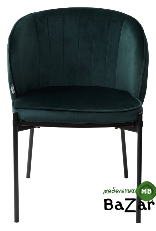 Стул DIANA BLUVEL-78 GREEN, велюр/ черный каркас