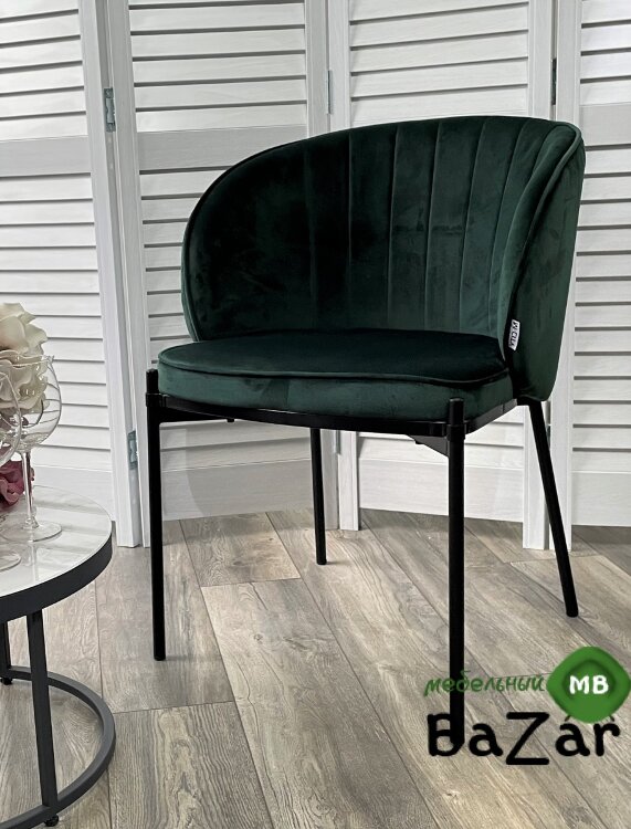 Стул DIANA BLUVEL-78 GREEN, велюр/ черный каркас