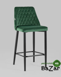 Стул полубарный Диего велюр зеленый