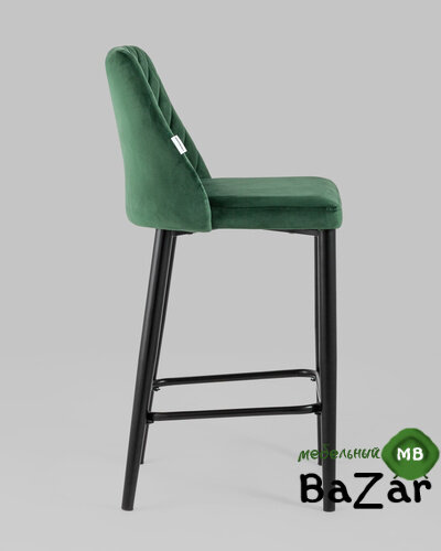 Стул полубарный Диего велюр зеленый