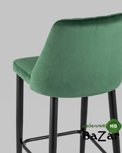 Стул полубарный Диего велюр зеленый