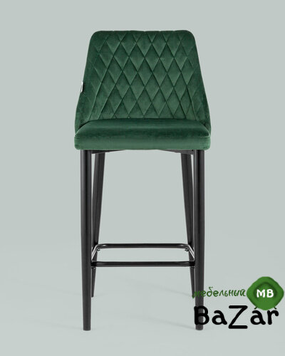 Стул полубарный Диего велюр зеленый