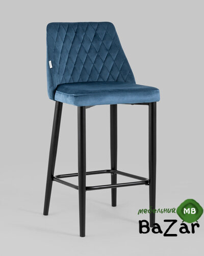 Стул полубарный Диего велюр пыльно-синий