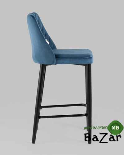 Стул полубарный Диего велюр пыльно-синий