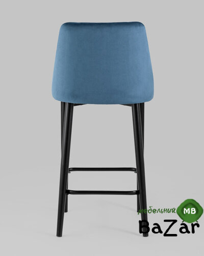 Стул полубарный Диего велюр пыльно-синий