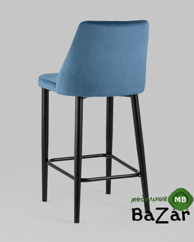 Стул полубарный Диего велюр пыльно-синий