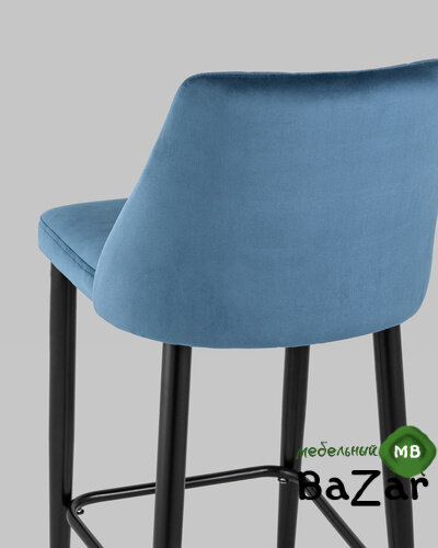 Стул полубарный Диего велюр пыльно-синий