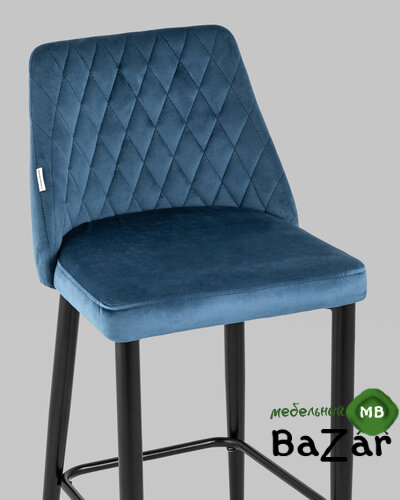 Стул полубарный Диего велюр пыльно-синий