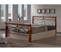 Кровать Tina MK-5228-RO (решетка металлическая), 160x200, цвет: Темная вишня