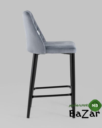 Стул полубарный Диего велюр серый