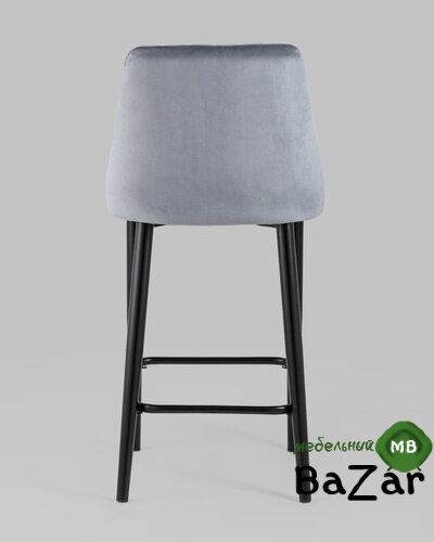 Стул полубарный Диего велюр серый