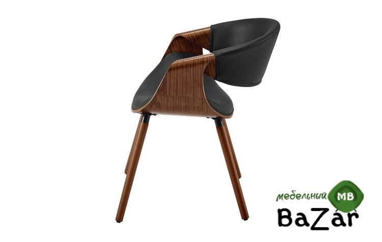 Кресло JY1829-3 черный PU/орех/черный