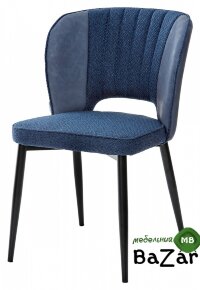 Стул HERMES TRF-06 полночный синий, ткань/ RU-03 синяя сталь, PU Стул HERMES TRF-06 полночный синий, ткань/ RU-03 синяя сталь, PU