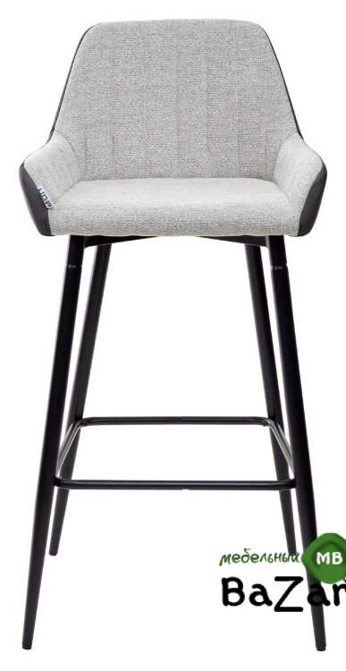Барный стул PUNCH светло-серый меланж FC-01/ экокожа антрацит RU-08