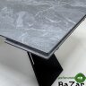Стол Купер 160 Серый мрамор матовый, керамика / черный каркас
