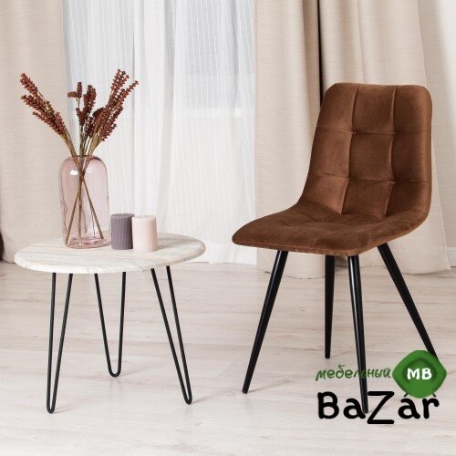 Стул CHILLY (mod. 7095-1) коричневый barkhat 12/черный