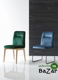 Стул GRETA CB/1904 MET.P15 MATT BLACK/ VENICE S0J OCEAN BLUE