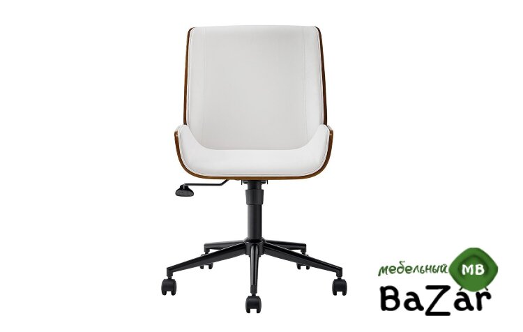 Кресло JY6264X-B белый PU/орех/черный