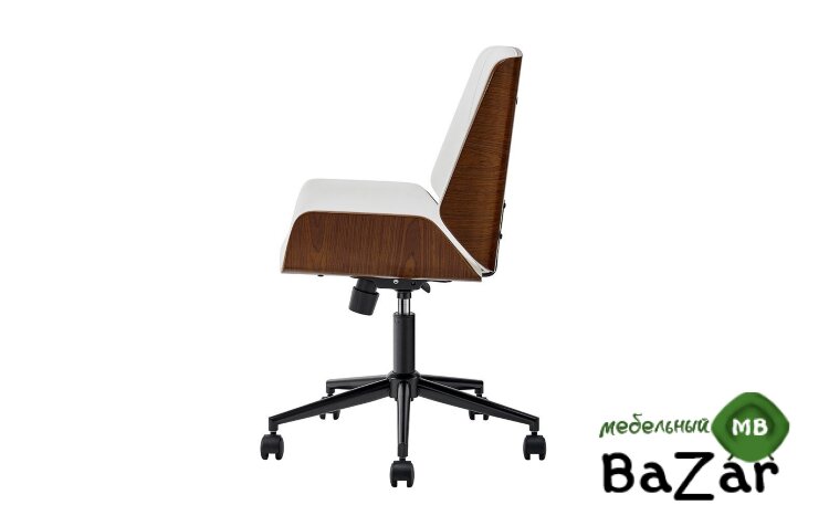 Кресло JY6264X-B белый PU/орех/черный