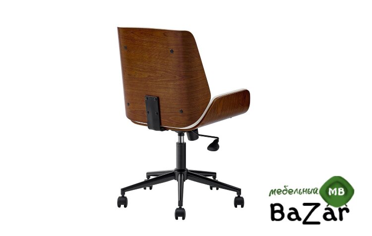 Кресло JY6264X-B белый PU/орех/черный