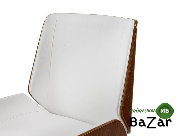 Кресло JY6264X-B белый PU/орех/черный