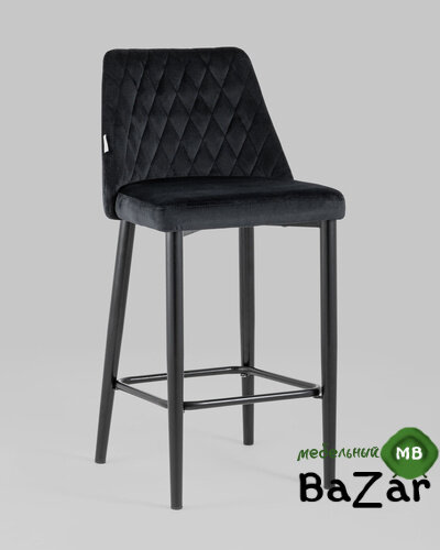 Стул полубарный Диего велюр черный