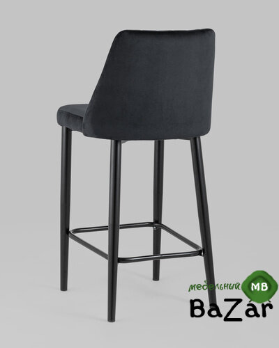 Стул полубарный Диего велюр черный