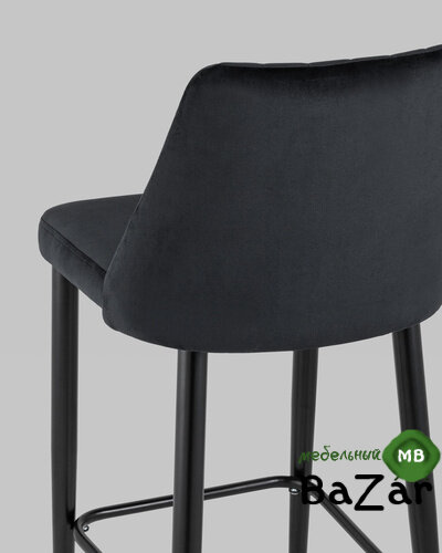 Стул полубарный Диего велюр черный