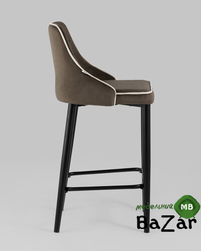 Стул полубарный Коби велюр коричневый