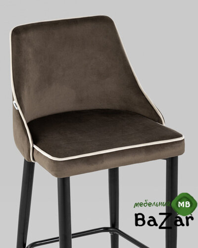 Стул полубарный Коби велюр коричневый