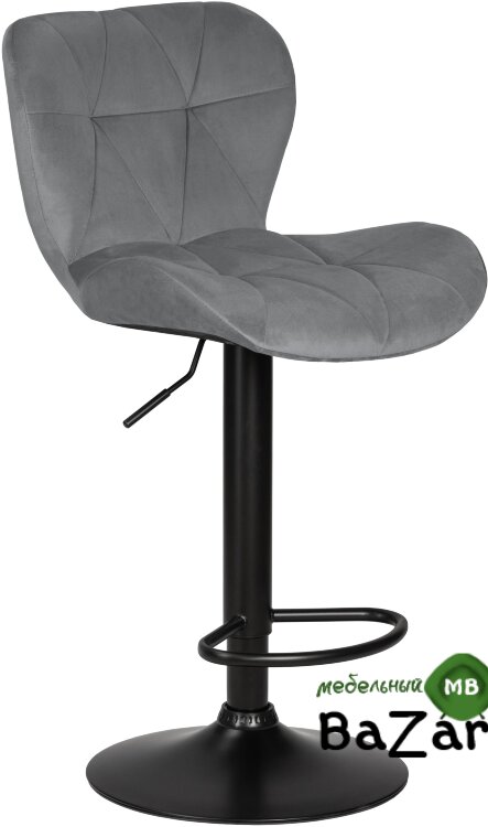 Стул барный BARNY BLACK (серый велюр (MJ9-75))