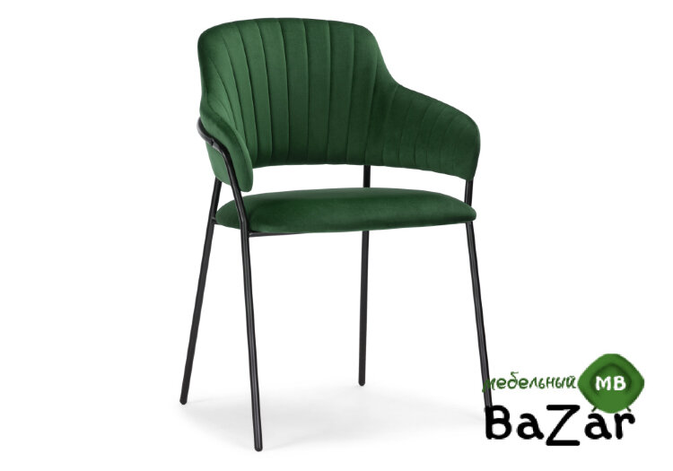 Стул Инклес темно-зеленый / черный глянец