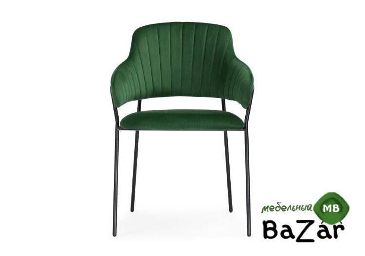 Стул Инклес темно-зеленый / черный глянец