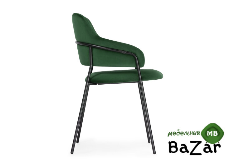 Стул Инклес темно-зеленый / черный глянец