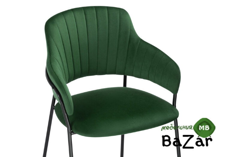 Стул Инклес темно-зеленый / черный глянец