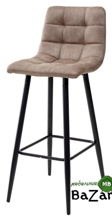 Барный стул SPICE MF-06 теплый серый, ткань микрофибра / белый каркас