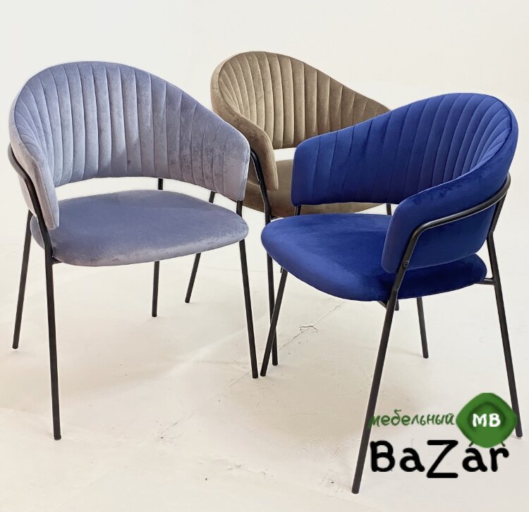 Стул GEMMA синий, велюр G062-49 