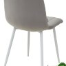 Стул DUBLIN G108-13 серебристо-серый, велюр / белый каркас