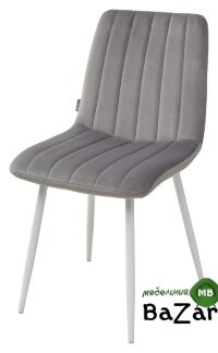 Стул DUBLIN G108-13 серебристо-серый, велюр / белый каркас Стул DUBLIN G108-13 серебристо-серый, велюр / белый каркас
