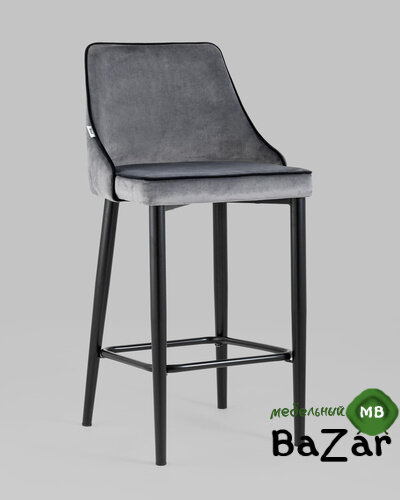 Стул полубарный Коби велюр серый