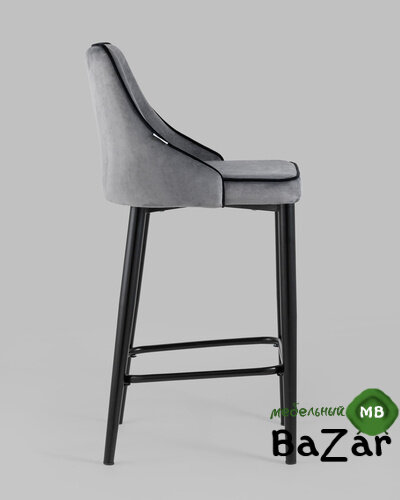 Стул полубарный Коби велюр серый