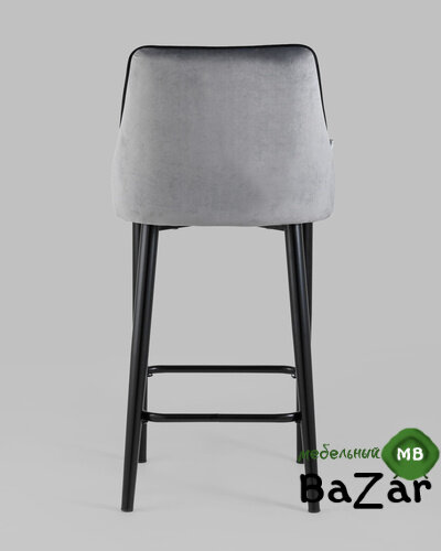 Стул полубарный Коби велюр серый
