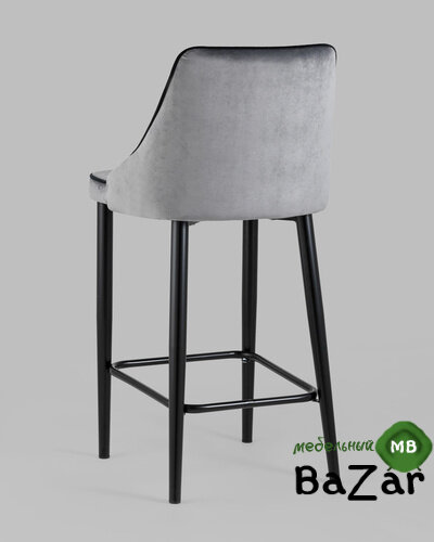 Стул полубарный Коби велюр серый