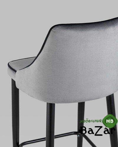Стул полубарный Коби велюр серый