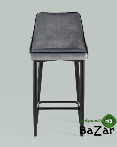 Стул полубарный Коби велюр серый