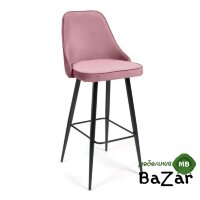 Стул барный KISH (mod. 714) коралловый barkhat 15 /черный