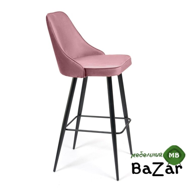 Стул барный KISH (mod. 714) коралловый barkhat 15 /черный