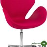 Кресло дизайнерское SWAN (бордо ткань AF5, алюминиевое основание)