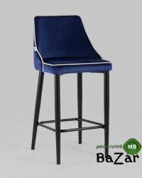 Стул полубарный Коби велюр синий